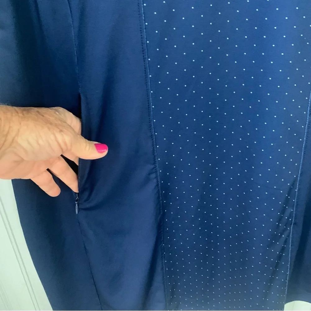 Pebble Beach (L) Dry Luxe Navy Sleeveless Dress with Light Blue Accents - Picture 4 of 7